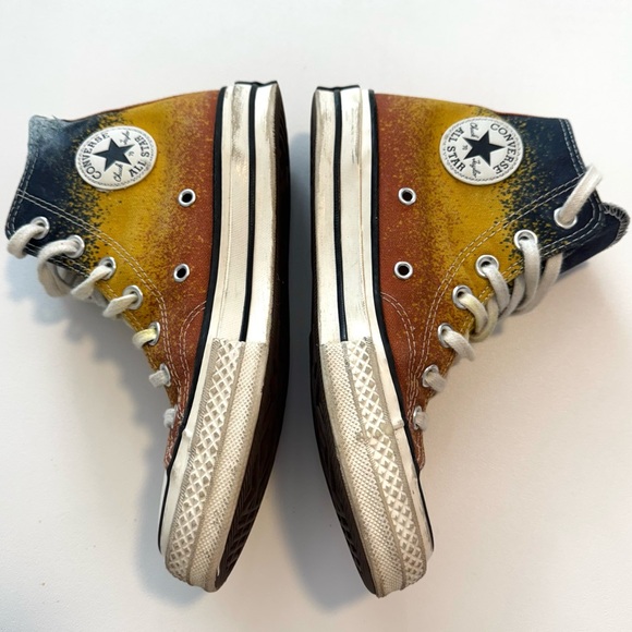 Converse Scatter Dye Sunset Dreams High-Top Sneakers Blue Orange Kids Size 3.5 - Picture 3 of 10